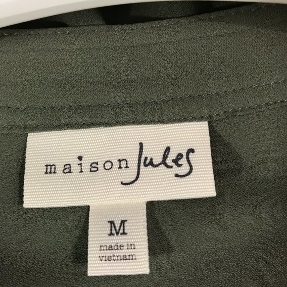 Maison Jules Top Olive Green Sz M - Picture 3 of 4